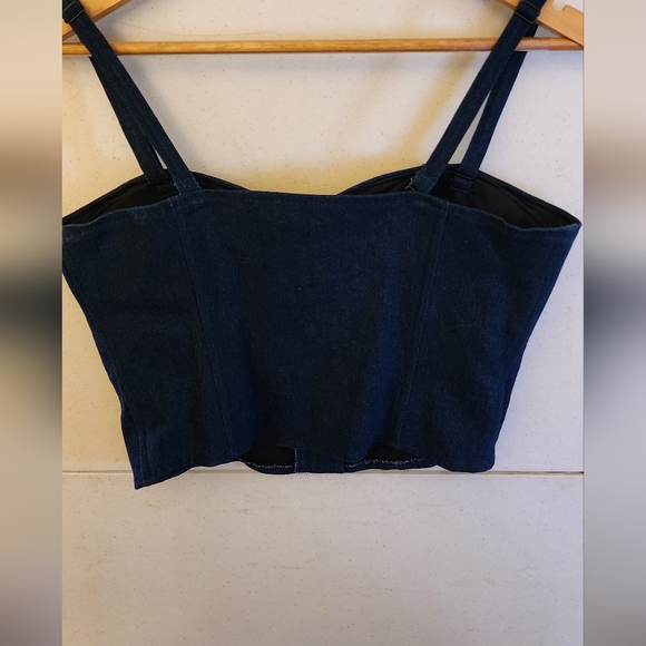 Denim crop zip up - Picture 2 of 3